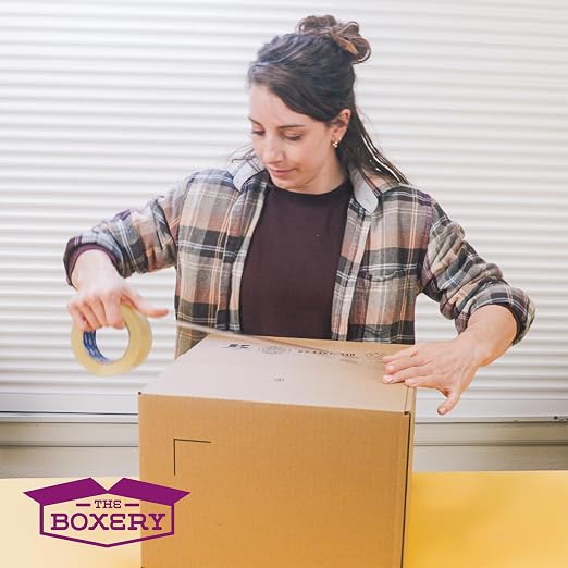 The Boxery 2" x 110 Yards Clear Packing Tape – 6 Roll Carton – Warehouse Grade Adhesive for Shipping, Moving & Packaging – Standard Strength 1.85 Mil Box Sealing Tape