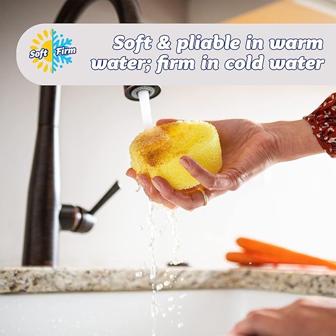 Scrub Daddy Dish Daddy Wand, Refill Heads, Sponge & Connector Head, Soap Dispensing Dish Brush, Texture Changing Washing Up Sponge with Liquid Handle, Built-in Scraper & Scrubbing Head - Yellow