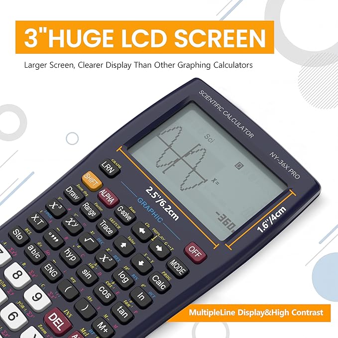 Graphing Scientific Calculators ROATEE 36X Pro Office Calculators for High School with 360 Functions Financial Calculator Desktop, 3-in 14 Digit Display Office Supplies for Student Teacher Engineer