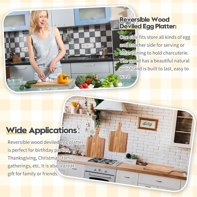 Didaey 6 Pcs Cutting Board Bulk Kitchen Thicken Chopping Platter with Handles Wooden Charcuterie Serving Trays Blank Wood Boards for Engraving Wedding Housewarming(Acacia Wood,16 x 10 Inch)