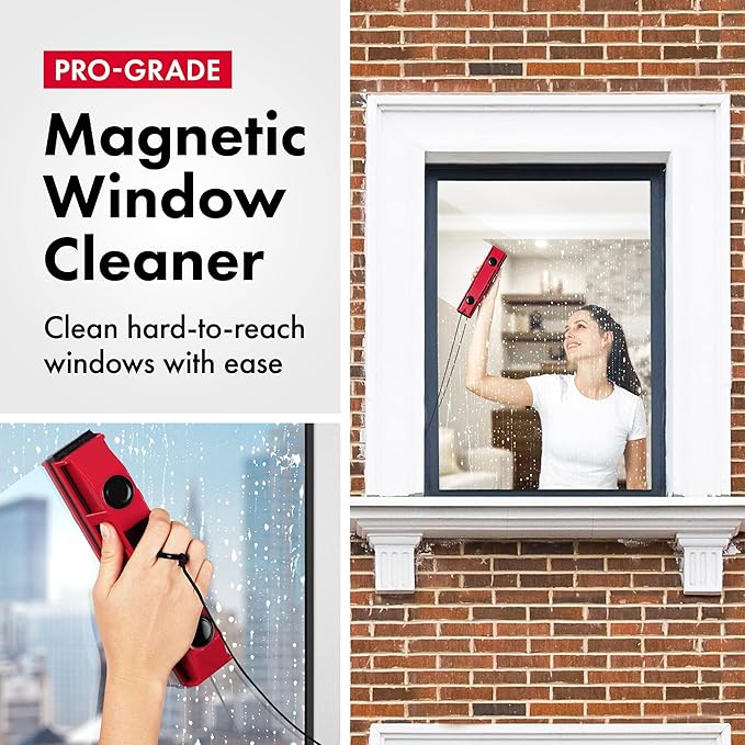 Tyroler Outside Magnetic Window Cleaner Tool, Glider S-1 Fits Only Very Thin - 0.1"- 0.3" Windows, Double Sided Windows Cleaner Machine Tool | Magnet Window Cleaner Tools