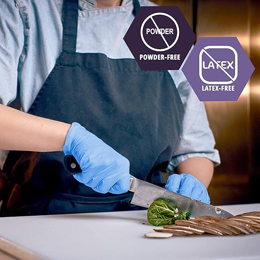 MED PRIDE Nitrile/Vinyl Blend Exam Gloves, Powder-Free, Latex-Free, Disposable, Non-Sterile, Blue (1000, Medium)