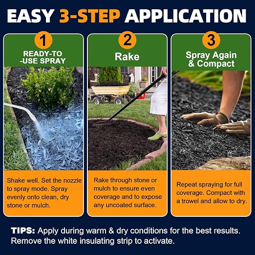 JDiction Rock Glue for Landscaping with Electric Sprayer - 1 Gallon Ready-to-Use Mulch Binder for Landscaping for Pea Gravel, Landscape Glue Spray, Water Permeable, Pet Safe, Lasts up to 2 Year