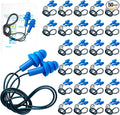 Blulu 50 Pair Metal Detectable TPR Corded Ear Plugs Bulk Blue Disposable Earplugs with Detectable String Noise Cancelling Sound Blocking for Food Services Industry Pharmaceutical Pulp and Paper