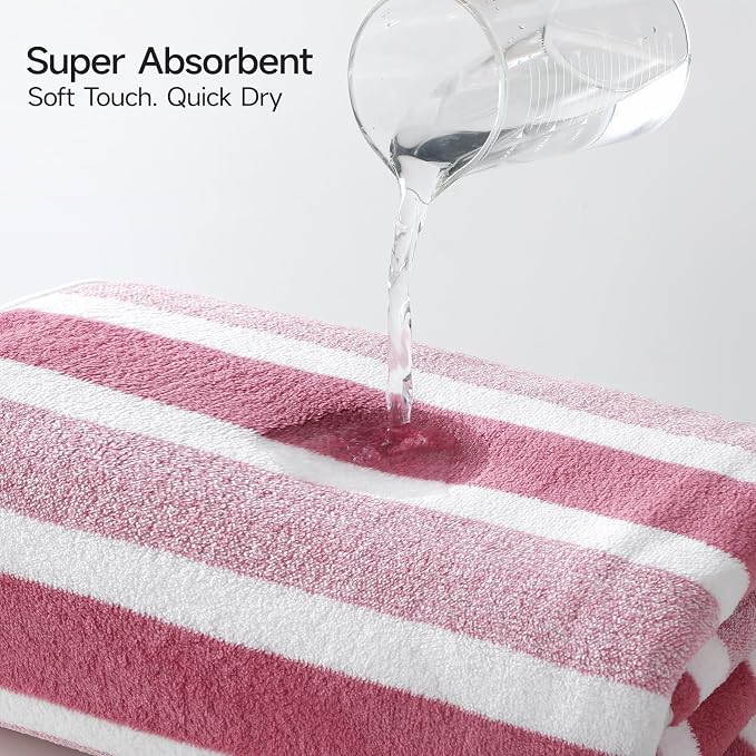 REDKISS 6-Piece Microfiber Bath Towel Set, Ultra Soft, Highly Absorbent & Quick Dry, 35x70 Inch Oversized, Pinkish red Towels for Bathroom, Spa, Gym, 2 Bath 2 Hand 2 Washcloths -