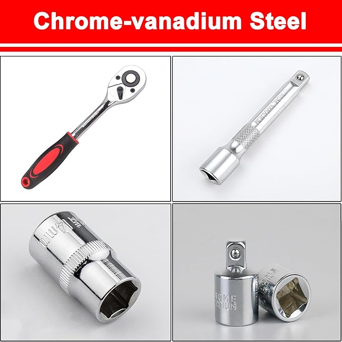 Oil Filter Wrench Tool Set for Toyota Camry Tacoma Tundra Highlander 4Runner Sienna Cruiser 2.5-7.5L Engine, 64mm Oil Filter Wrench + Ratchet Wrench + Extension Rod + 14mm Socket + Gasket