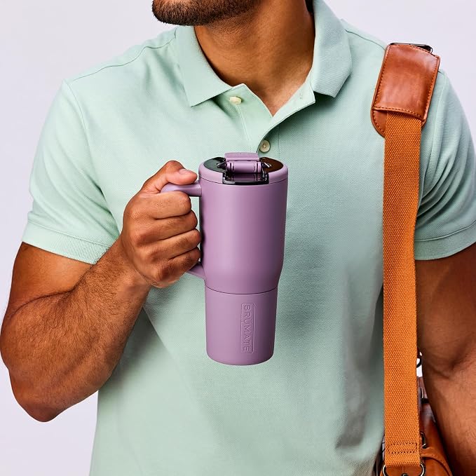 BrüMate Müv - 25oz 100% Leak Proof Insulated Coffee Mug with Handle & Lid - Stainless Steel Coffee Travel Mug - Double Walled Coffee Cup (Dark Aura)