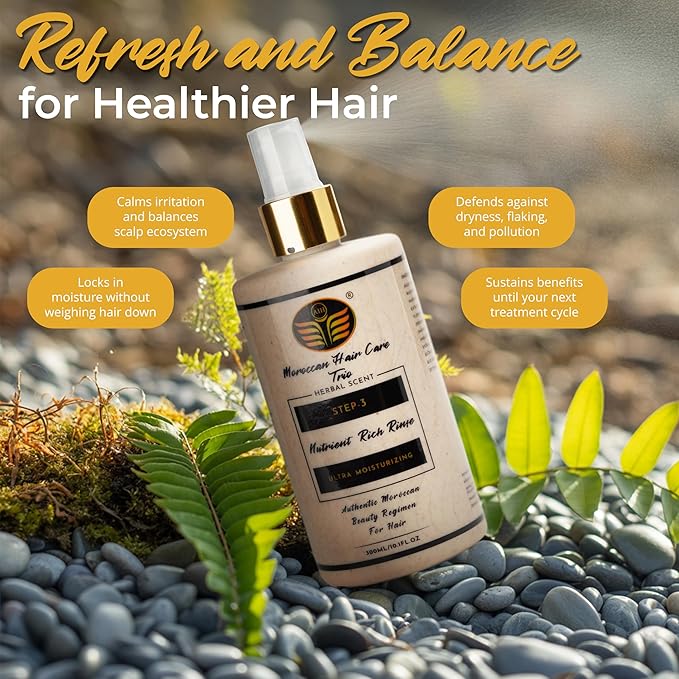 Dry Scalp Treatment Argan Oil Shampoo and Conditioner Set, Moroccan Hair Care Trio for Itchy Flaky Irritated Scalp, Moisturizing Rinse for Curly, Straight, Damaged Hair, Sulfate Free, 2–3 Month Supply