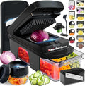 MUELLER HOME ULTIMATE 12 Blade Vegetable Chopper, Mandoline Slicer and Spiralizer, Dicer, Grater, Kitchen Essentials & Accessories, Black