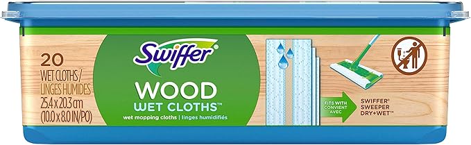 Swiffer Heavy Duty Mop Wet Multi-Surface Cloth Refills for Floor Mopping and Cleaning, Hardwood Floor Cleaner, 20 count