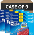 SC Johnson Professional Ziploc Quart Food Storage Freezer Bags, 9 Boxes x 60 Count, 540 Total Bags