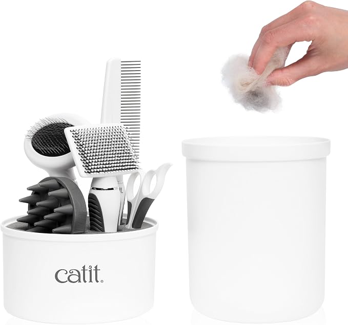Catit Senses 2.0 Short Hair Cat Grooming Kit,White, 6 Piece Set