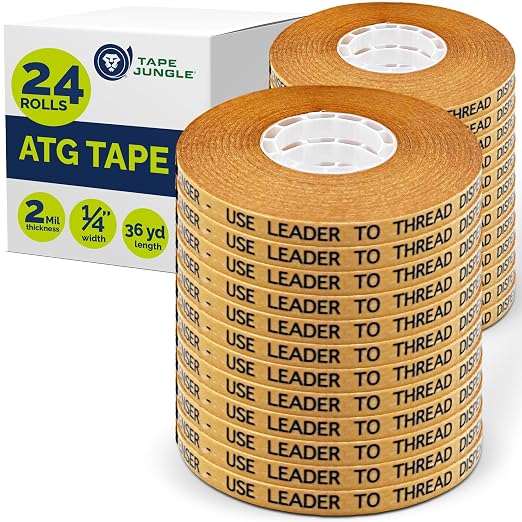 ATG Tape Refills [24 Rolls] 1/4" – Acid Free Double Sided Adhesive Transfer Tape for Pink Advanced Tape Glider & Scotch #714 Dispenser – Perfect for Scrapbooking, Framing, Printing & Craft Projects