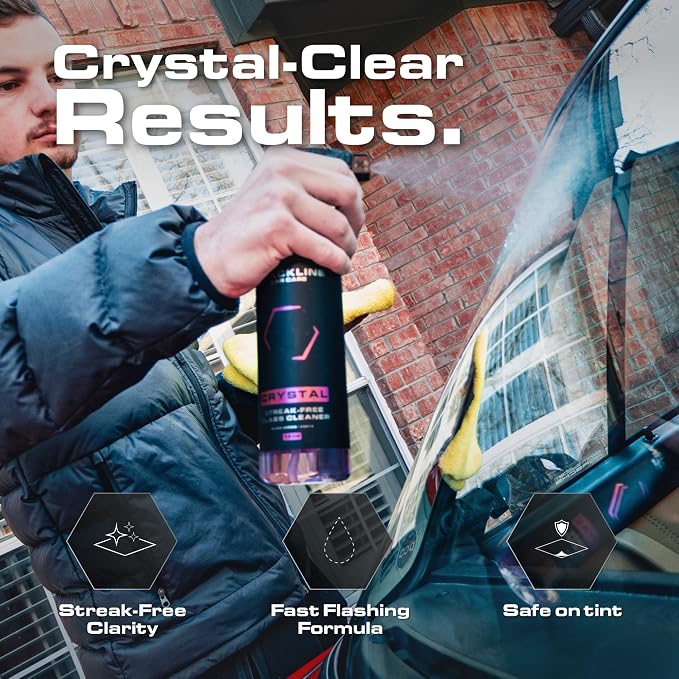 Blackline Best Glass Cleaner - Works on Glass, Windows, Mirrors & Navigation Screens. Tint Safe Window Cleaner for Car