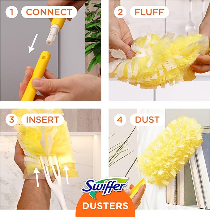 Swiffer Dusters Heavy Duty Multi-Surface Duster Refills for Cleaning, Unscented, 11 Count (Pack of 3)