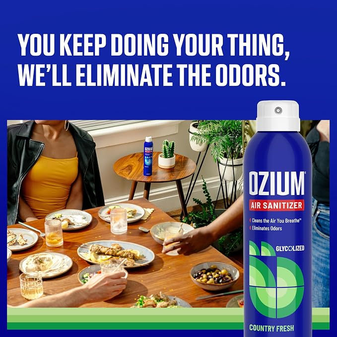 Ozium 8 Oz. Air Sanitizer & Odor Eliminator for Homes, Cars, Offices and More, Country Fresh, Pack of 1