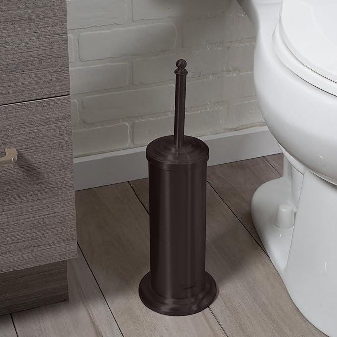 Bath Bliss Bathroom Accessories 3 Piece Trash Can, Plunger & Toilet Brush Combo Bath Set, Oil Rubbed Bronze (Model: AZ-120001-ORB)