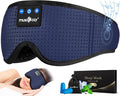 MUSICOZY Sleep Headphones Bluetooth 5.4 Headband Sleeping Eye Mask for Mom Women Men Wireless Music Earbuds Earphones for Side Sleepers Built-in HD Speakers Cool Gadgets Unique Gifts (Navy Blue)