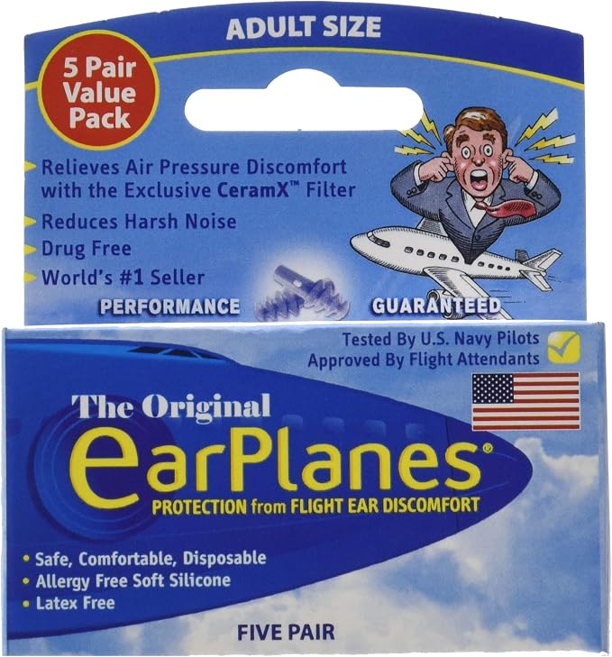EarPlanes Ear Plugs 1 Pair (Pack of 5)