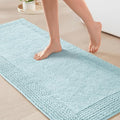 Madison Park Splendor Reversible 100% Cotton Bath Runner, 24 x 60, Blue | Tufted Bathroom Rug, 3000 GSM, Hotel Quality, Luxurious Plush, Medium Pile, Absorbent, Quick Dry, OEKO-TEX, Shower Room Décor