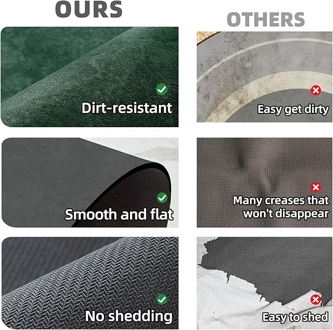 TYUU Bathroom Mat Quick Dry, Bathroom Rugs Non Slip Washable Thin Absorbent Bath Mat Fits Under Door Bathroom Floor Mat Perfect for Bath, Shower, or Sink 24"x70" Dark Green