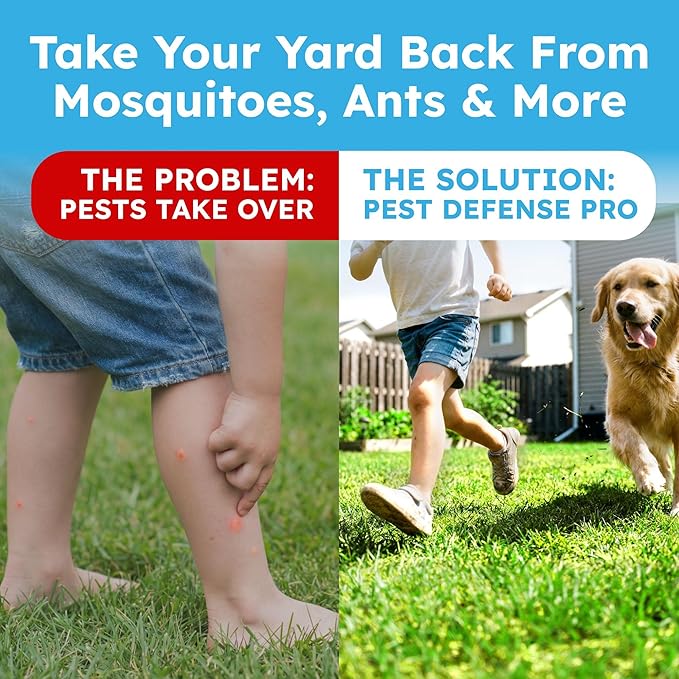 BugMD Pest Defense Pro Peppermint Oil Bug Spray & Mosquito Repellent Outdoor Patio - Ant Killer & Tick Spray for Yard | Plant Powered Electric Sprayer Wand Kit