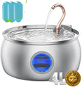 Tomxcute Stainless Steel Cat Water Fountain - 4.0L/135oz Copper Gooseneck - Ultra-Quiet Cat Fountains for Drinking - Dishwasher Safe - Indoor Pet Fountain for Cats, Terriers, Multiple Pets | Ultra Quiet Pump, Copper Gooseneck, Dishwasher Safe, Cat Foun...