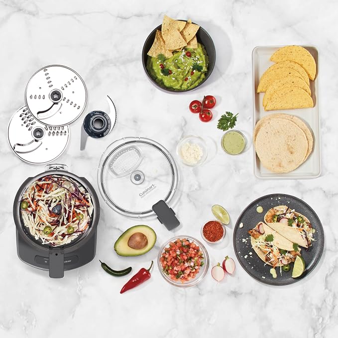 Cuisinart 7-Cup Sleek and Modern Design Food Processor with Two Easy Controls and Universal Blade for Chopping, Mixing, and Dough (Gray) | 7-Cup Bowl, On and Pulse Controls, Universal Chopping and Mixing and Dough Blade