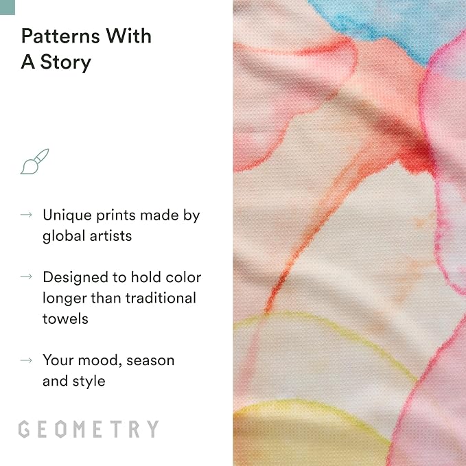 GEOMETRY Spring Kitchen Towels - Double Sided, Quick Dry Microfiber Cloth - Spring & Summer Dish Towels for Kitchen Drying - Premium Quick Dry Towel - Bubbling, 18" x 30" - 1-Pack