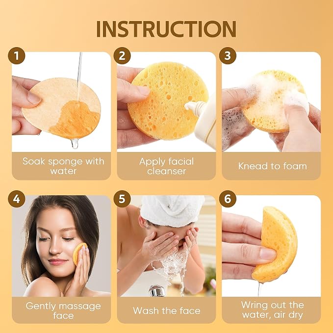 GAINWELL 2026 Graduation Gift for Her, 50-Count Compressed Facial Sponges, 100% Natural Cellulose Cosmetic Spa Sponge for Facial Cleansing, Exfoliating Mask Makeup Removal