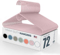 Heavy Duty Clothes Hangers 50+ Pack (72 Count) – Made in the USA – 8lb Capacity Plastic Hangers for Adult Clothing – Durable for Pants, Coats, Jackets, or Jeans – Pink