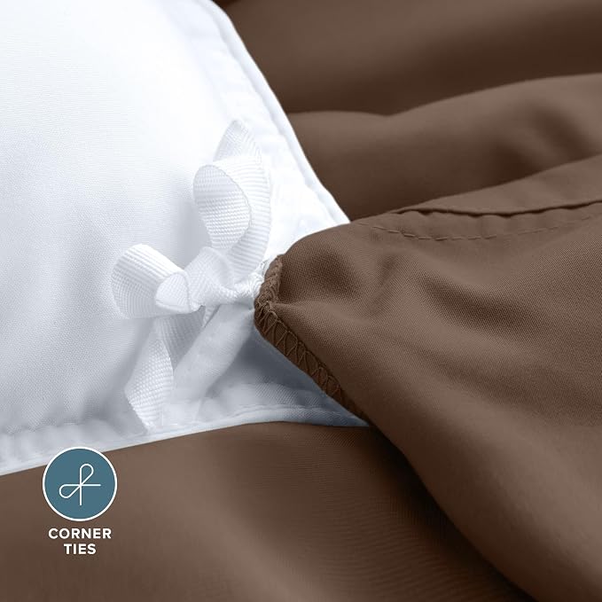 Bare Home Bedding Duvet Cover California King Size - Premium 1800 Super Soft Collection - Lightweight, Cooling - Soft Breathable Bedding Duvet Cover (Cal King, Cocoa)