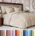 Duvet Cover Queen Size Set - Extra Soft Queen Duvet Cover 90" x 90" with 2 Pillow Shams for Women, Men, Kids & Teens - Hotel Luxury, Easy-Care w/ Zipper Closures & Ties - Comfy and Breathable (Wheat)