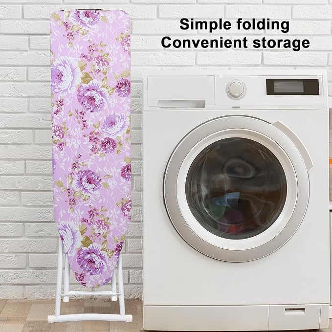 Folding Ironing Board, Extra-Wide Adjustable Height Iron Board with Folding Legs, Exquisite Pattern,Smooth Edge,Good Load-Bearing, Non-Slip Iron Board for Home Bathroom (42.13" x 30.71" x 11.81")