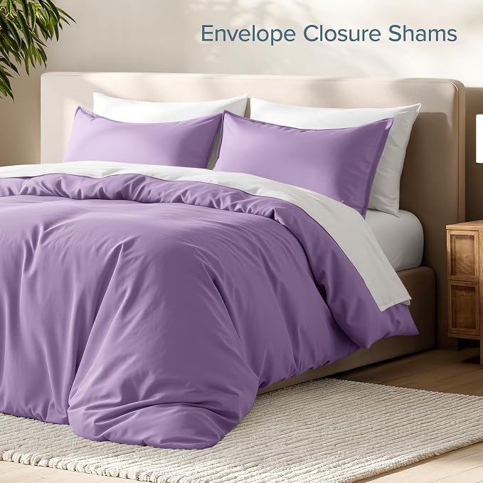 Bare Home Bedding Duvet Cover Extra Long Size - Premium 1800 Super Soft - Lightweight, Cooling Duvet Cover - Soft Breathable Bedding (Twin/Twin XL, Lavender)