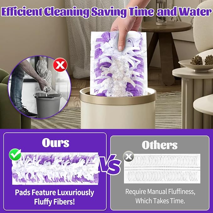 40 Pack Disposable Mop Pads Compatible with Swiffer Power Mop Pads Replacement for Swiffer Power Mop Refills, Multi-Surface Mopping Pad Refills, Wet Pads Refill for Floor Cleaning