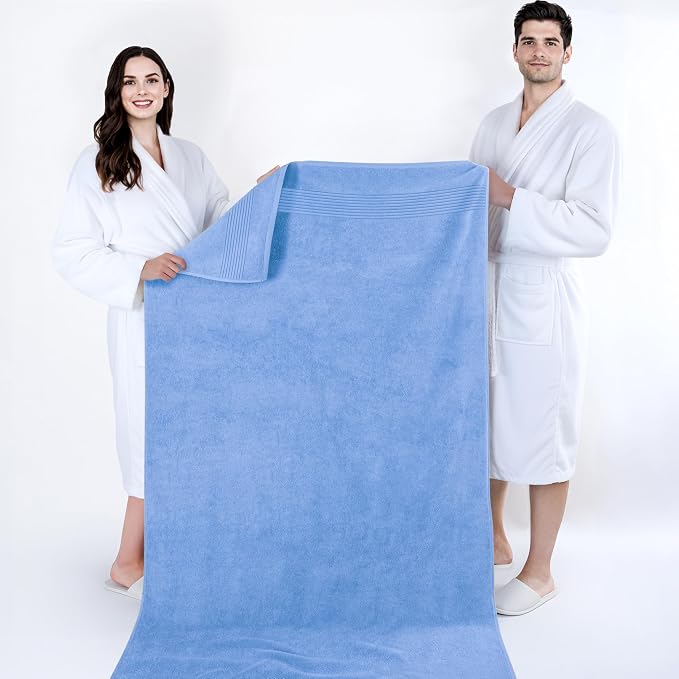 Cotton Paradise 100% Cotton Hand Towels, 2 Piece 35x70 Hand Bath Towels, Sky Blue
