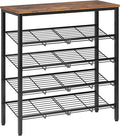 Nunsino Shoe Rack for Closet,5 Tier Shoe Organizer for Entryway,Shoe Shelf with Storage Shelves and Spacious Top,Max Holds 20 of Shoes,Rustic Brown