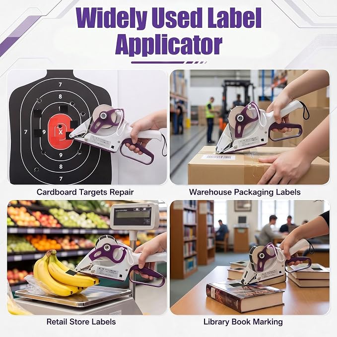 Label Applicator, Target Paster Gun with 2 Rolls Pasters,Black | Manual Label Dispenser Hand Held Portable Sticker Gun for Retail Store Warehouse Targets Repair Yh-30