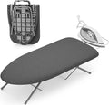 KINGBOARD Tabletop Ironing Board, Small Ironing Boards with Iron Rest, Folding Iron Board, Extra Thick Cover, Portable Tabletop Ironing Board with Non-Slip Feet, 30x12 Black