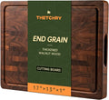 Walnut Cutting Boards for Kitchen, End Grain Wood Cutting Board | 17"×13"×1", Premium Walnut Wood, FSC Certified, Deep Juice Groove, Built-In Handles, Non-Slip Feet, Chopping Board, Gift Box