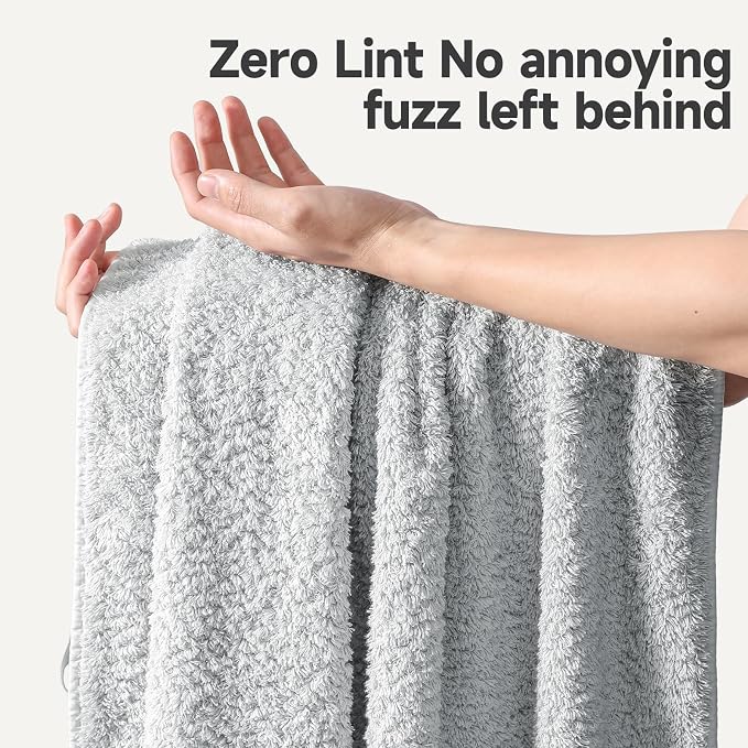 REDKISS Ultra-Plush Bath Towel Set - 900GSM Premium Thick Cotton for Bathroom & Spa, Super Absorbent Quick-Dry Bath Sheets with No Shedding (4-Piece Set for Adults, Luxury Hotel & Home Use)-Blue Lime