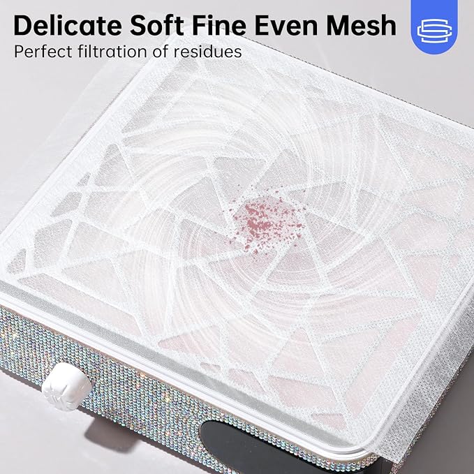100 Sheets Nail Dust Collector Filter Paper, PP Material Dust Collector Filter Cotton Pad Replacement & Nail Dust Collector, Powerful Vacuum Fan Vent Dust Collector Extractor