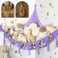 TIDYTEDS Macrame DreamLights Boho Stuffed Animal Storage Net Hammock Extra Large Plush Toy Storage Holder For Small Or Large Plushies PURPLE (Purple)