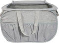 Collapsible Laundry Baskets with Lid, Foldable Laundry Basket with Pockets, Pop Up Laundry Hamper with Dual Handles, 99L Sturdy Hampers for Clothes, Groceries, Supplies, Tools, Grey