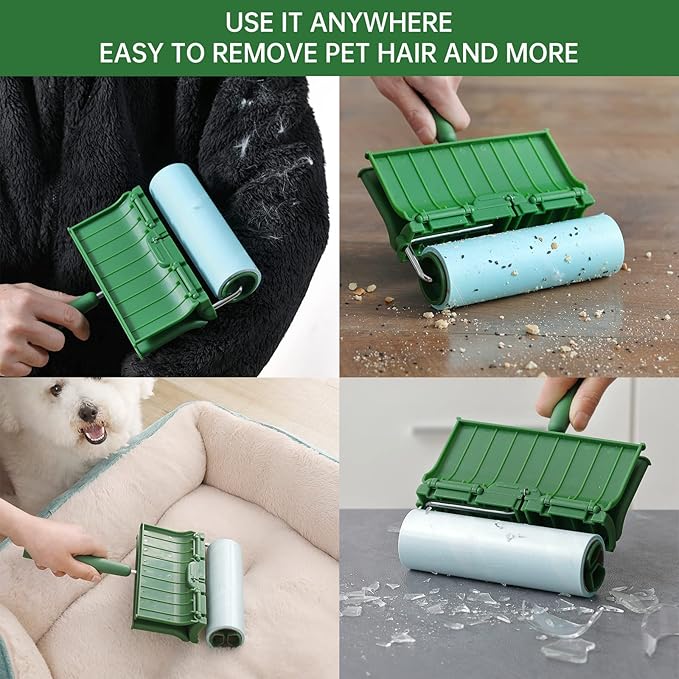 Fedicelly Large Lint Rollers Pet Hair Extra Sticky Furniture,Cat Dog Hair Remover Laundry Clothes Carpet,6.3 inches Wider with 640 Sheets Giant Lint Remover Brush for Couch