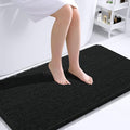 OLANLY Bathroom Runner Rugs 44x24, Extra Soft Absorbent Chenille Bath Rugs, Rubber Backing Quick Dry, Machine Washable Long Bath Mats for Bathroom Floor, Tub and Shower, Home Decor Accessories, Black