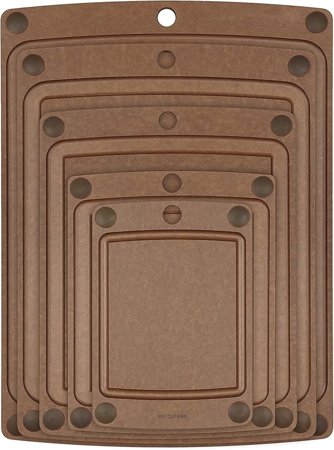 Epicurean All-In-One Cutting Board with Non-Slip Feet and Juice Groove - Non-toxic, Dishwasher Safe, Made in the USA, 14.5" x 11.25", Nutmeg