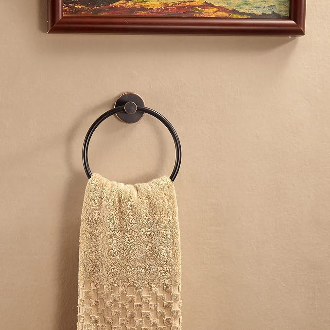 Bronze Bathroom Hardware Set, Oil Rubbed Bronze Toilet Paper Holder Towel Ring Robe Hooks Wall Mount Hand Towel Holder Bath Accessories Stainless Steel, 3 Pieces