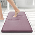 Smiry Memory Foam Bath Mat 24x16, Extra Soft and Absorbent Bathroom Mats, Non Slip Washable Carpet for Floor, Shower and Tub, Deep Plum